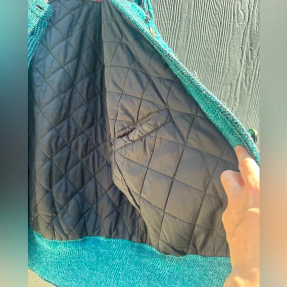 Vintage New Wang Kong Knit Cardigan With Floral Appliqué Size MD - Picture 10 of 16